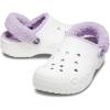 Crocs Unisex Adult Baya Lined Fuzz Strap Clogs(White/Lavender)