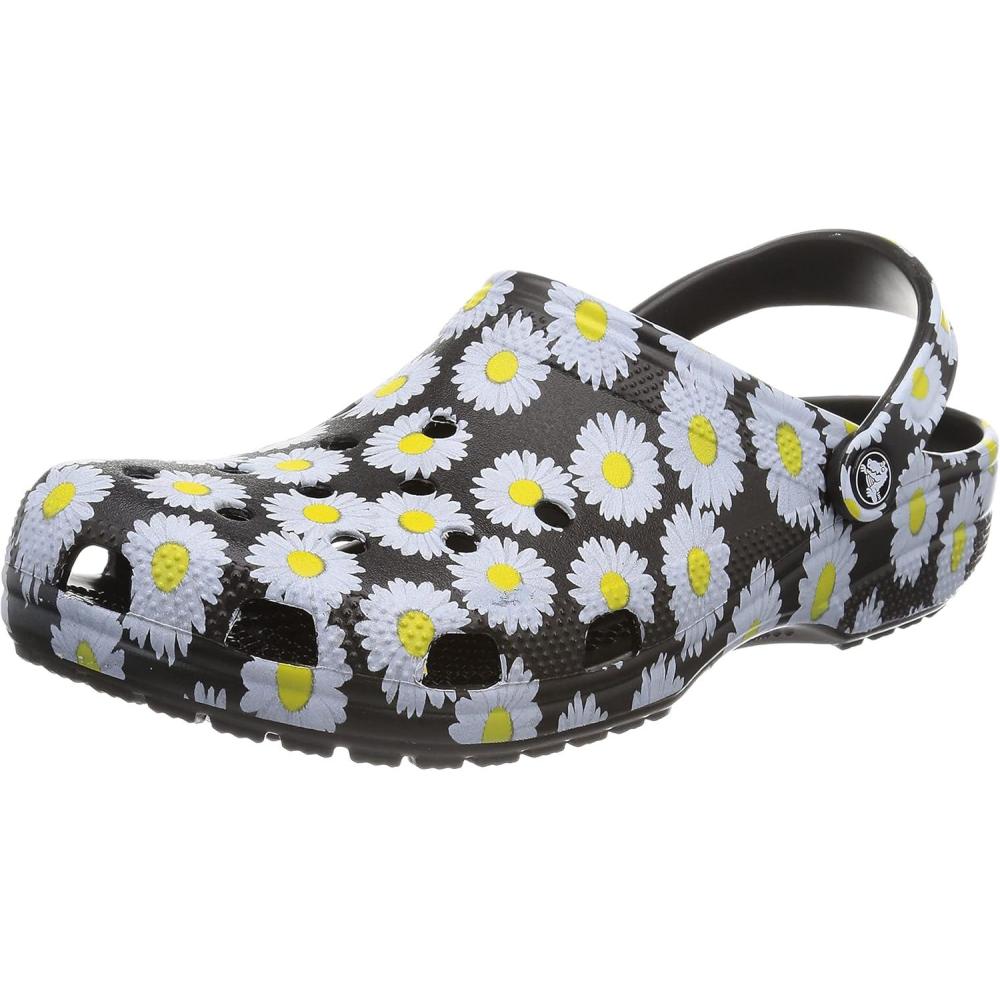imageCrocs Unisex Adult Classic Seasonal Grpahic ClogsBlack Daisy