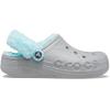 Crocs Unisex Adult Baya Lined Fuzz Strap Clogs(Light Grey/Ice Blue)