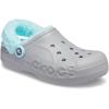 Crocs Unisex Adult Baya Lined Fuzz Strap Clogs(Light Grey/Ice Blue)