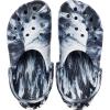 Crocs Women’s Classic Marbled Tie-dye Clogs(White/Black_n)