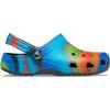 Crocs Women’s Classic Solar Rainbow Clogs(Black/Multi Spray Dye)