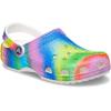 Crocs Women’s Classic Solar Rainbow Clogs(White/Multi Spray Dye)