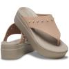 Crocs womens Brooklyn Platform Flip Flops(Cork/Mushroom Stubbed)