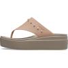 Crocs womens Brooklyn Platform Flip Flops(Cork/Mushroom Stubbed)
