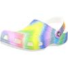Crocs Women’s Classic Solar Rainbow Clogs(White/Multi Spray Dye)