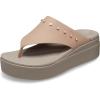 Crocs womens Brooklyn Platform Flip Flops(Cork/Mushroom Stubbed)