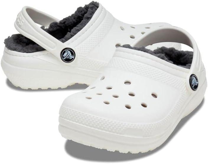 imageCrocs Classic Lined Clog Little KidBig Kid WhiteGrey 2 Little Kid M