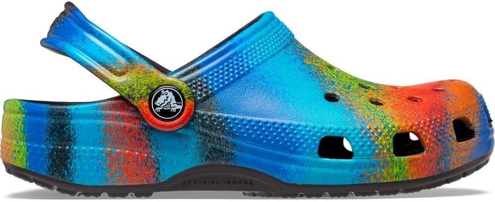 imageCrocs Kids Classic Tie Dye ClogsBlackMulti Spray Dye