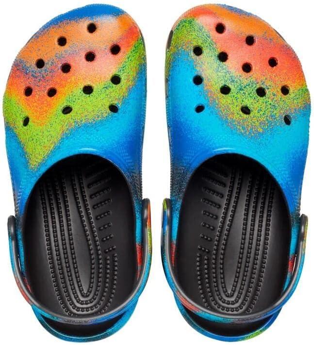 imageCrocs Kids Classic Tie Dye ClogsBlackMulti Spray Dye