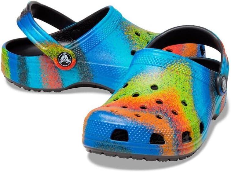 imageCrocs Kids Classic Tie Dye ClogsBlackMulti Spray Dye