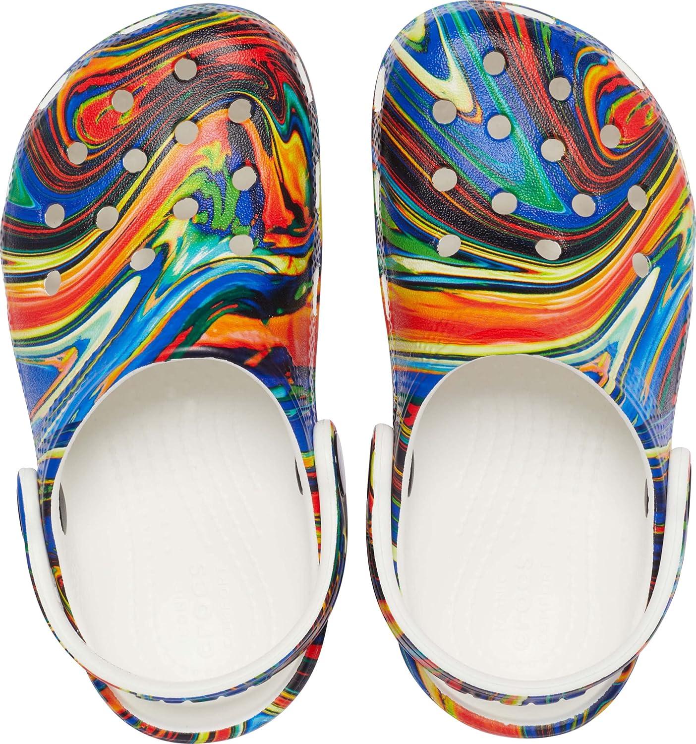 imageCrocs Kids Classic Tie Dye ClogsBright CobaltWhite