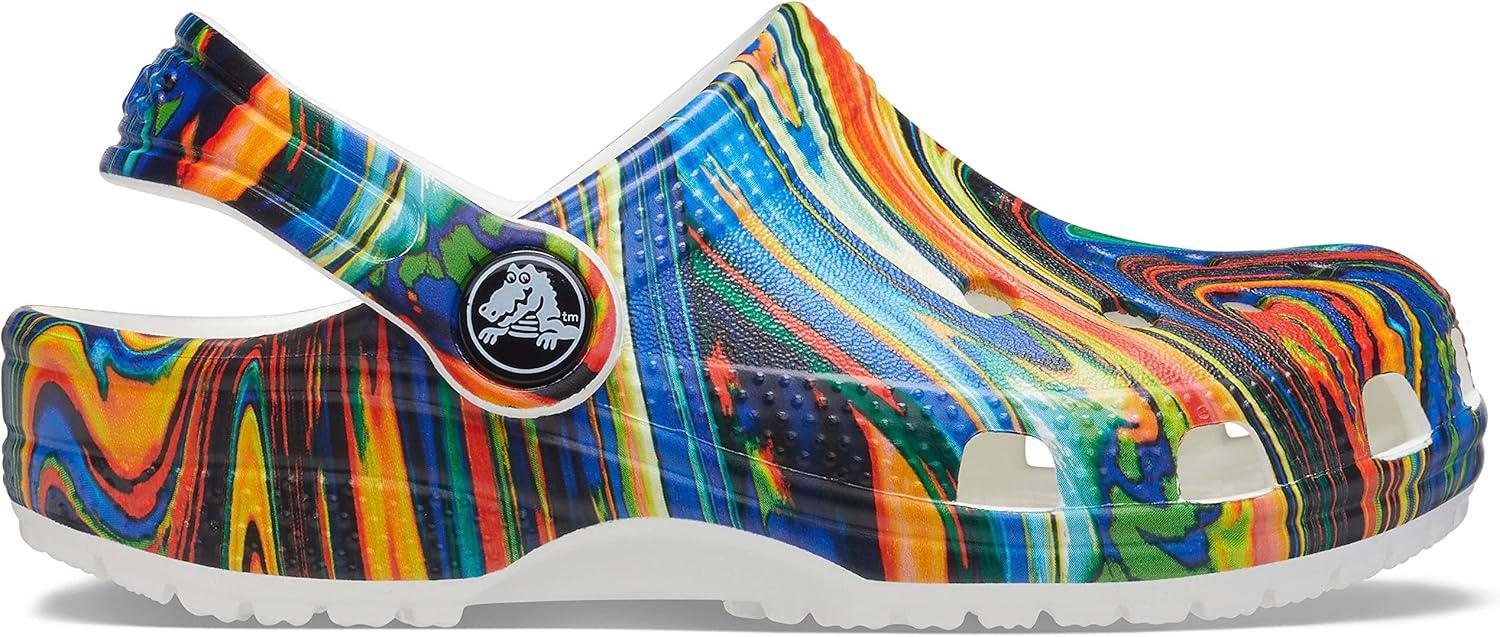 imageCrocs Kids Classic Tie Dye ClogsBright CobaltWhite