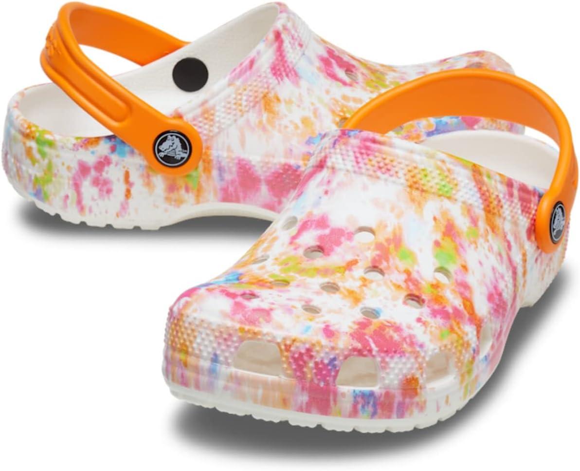 imageCrocs Kids Classic Tie Dye ClogsOrange Zing Splatter Dye