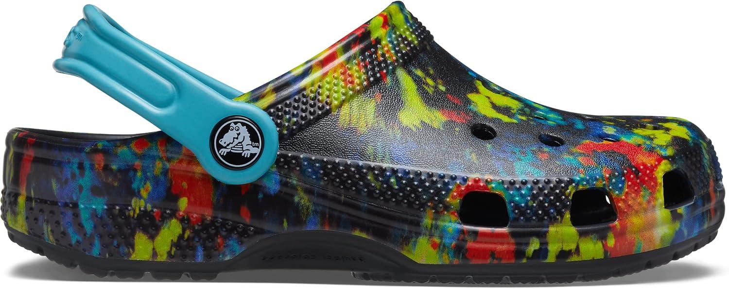 imageCrocs Kids Classic Tie Dye ClogsTurq Tonic Splatter Dye