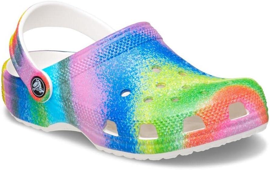 imageCrocs Kids Classic Tie Dye ClogsWhiteMulti Spray Dye
