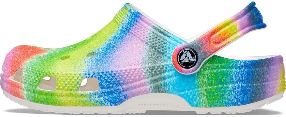 imageCrocs Kids Classic Tie Dye ClogsWhiteMulti Spray Dye