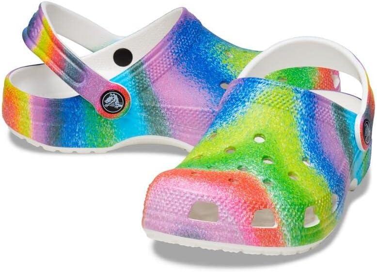 imageCrocs Kids Classic Tie Dye ClogsWhiteMulti Spray Dye