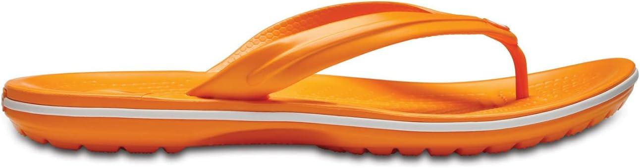 imageCrocs Unisex Adult Crocband Flip Flop SandalBlazing Orangewhite