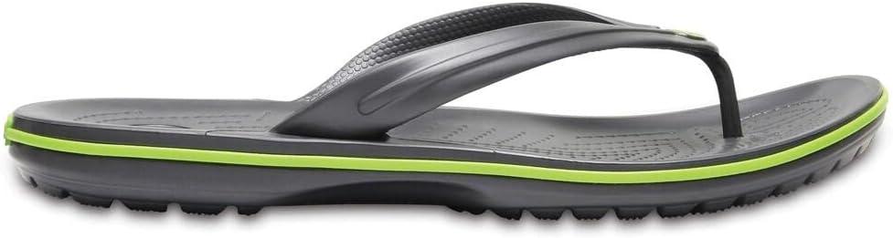 imageCrocs Unisex Adult Crocband Flip Flop SandalGraphiteVolt Green