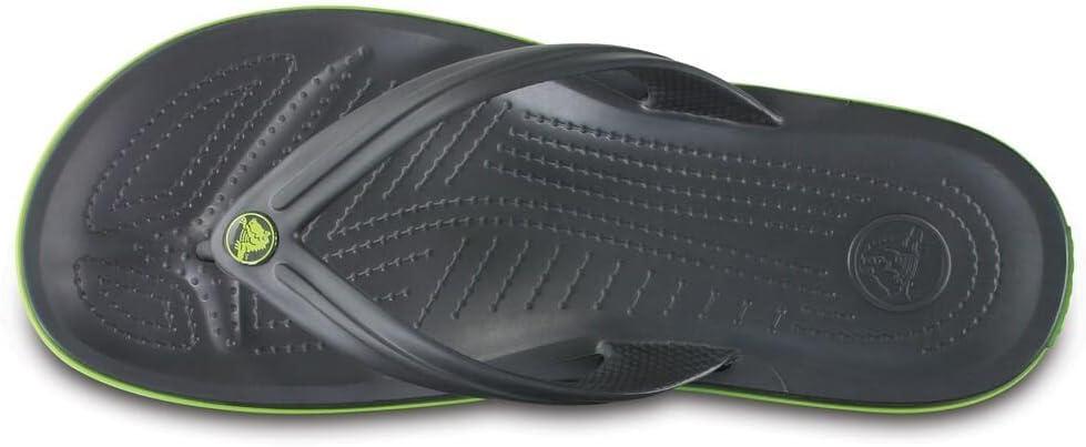 imageCrocs Unisex Adult Crocband Flip Flop SandalGraphiteVolt Green
