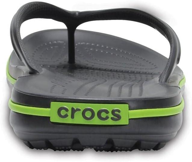 imageCrocs Unisex Adult Crocband Flip Flop SandalGraphiteVolt Green