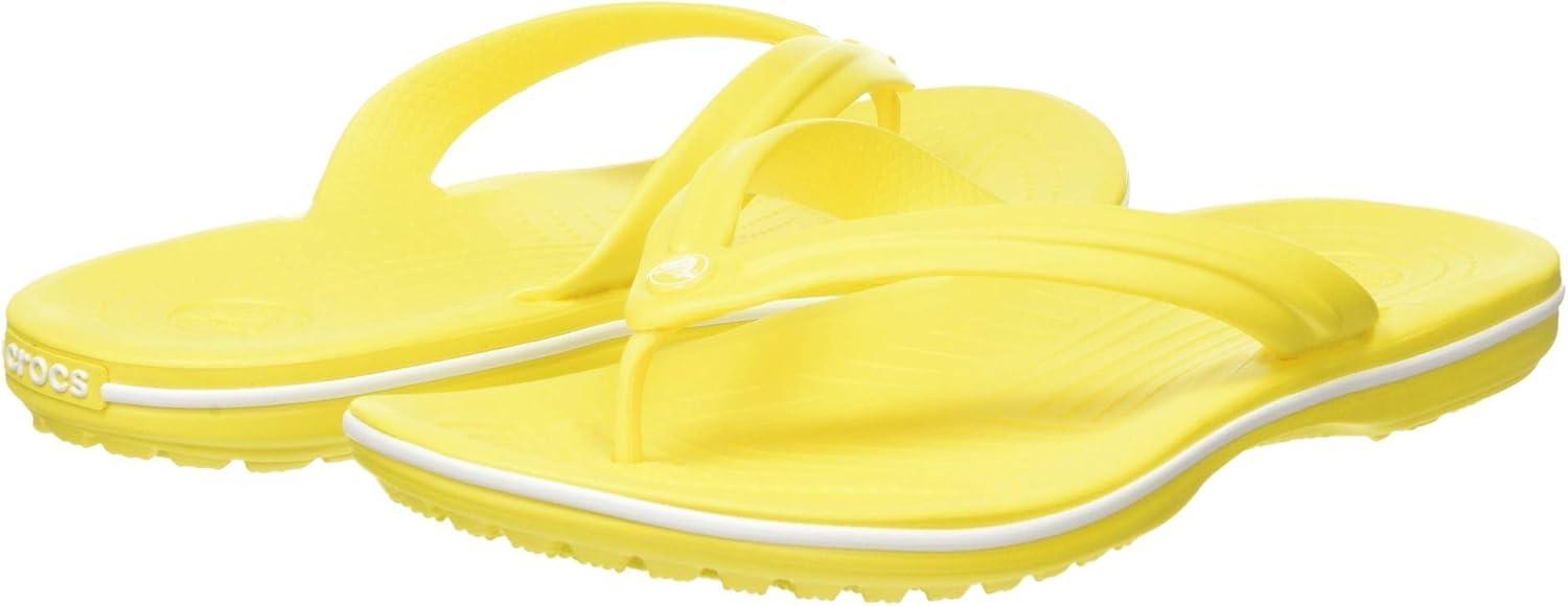 imageCrocs Unisex Adult Crocband Flip Flop SandalLemonWhite