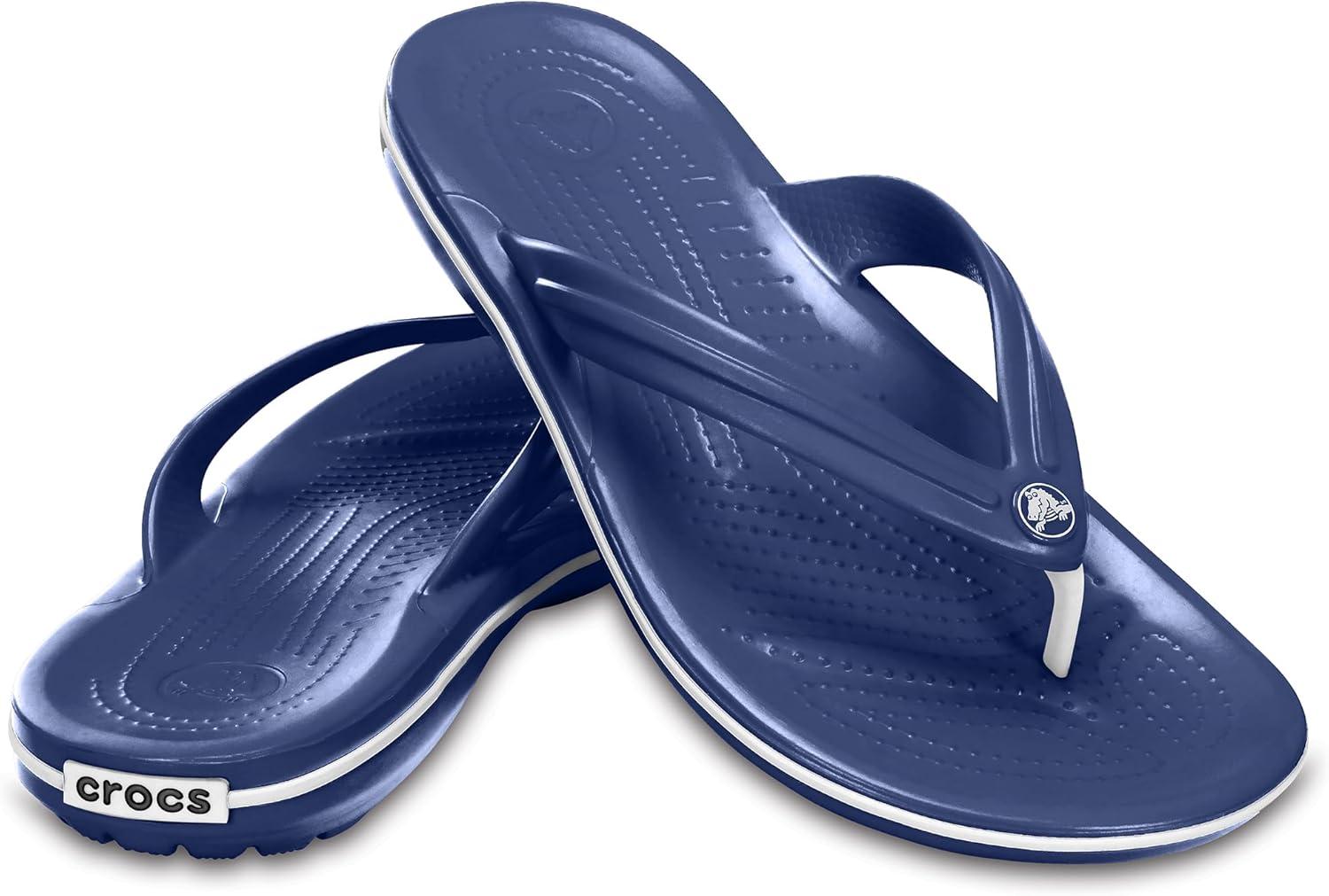 imageCrocs Unisex Adult Crocband Flip Flop SandalNavy