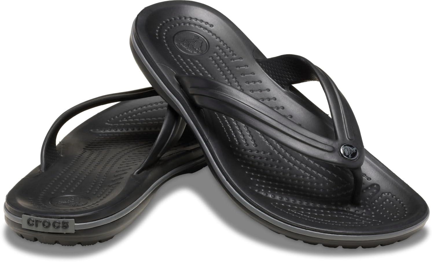 imageCrocs Unisex Adult Crocband Flip Flop SandalsBlack Slate Grey