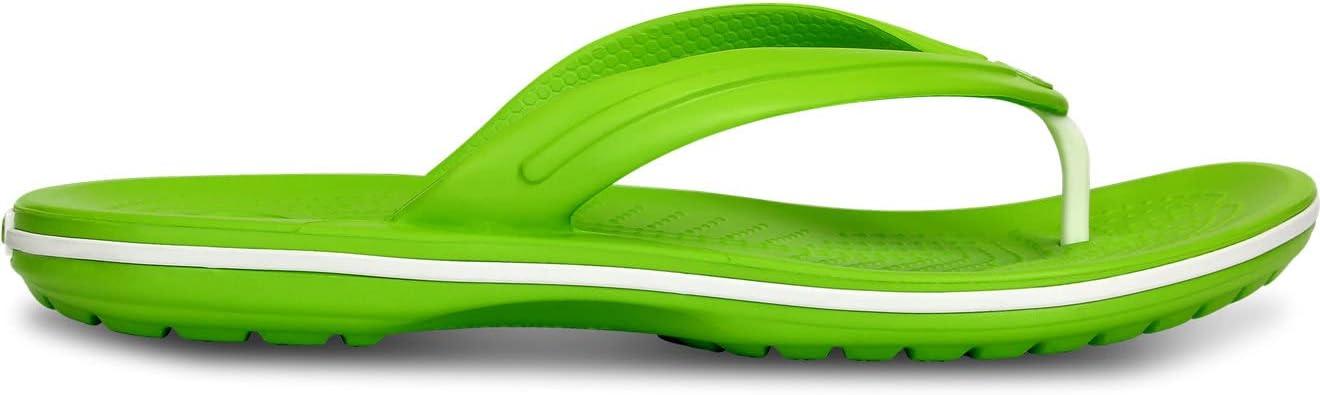 imageCrocs Unisex Adult Crocband Flip Flop SandalsGreen Volt Green White