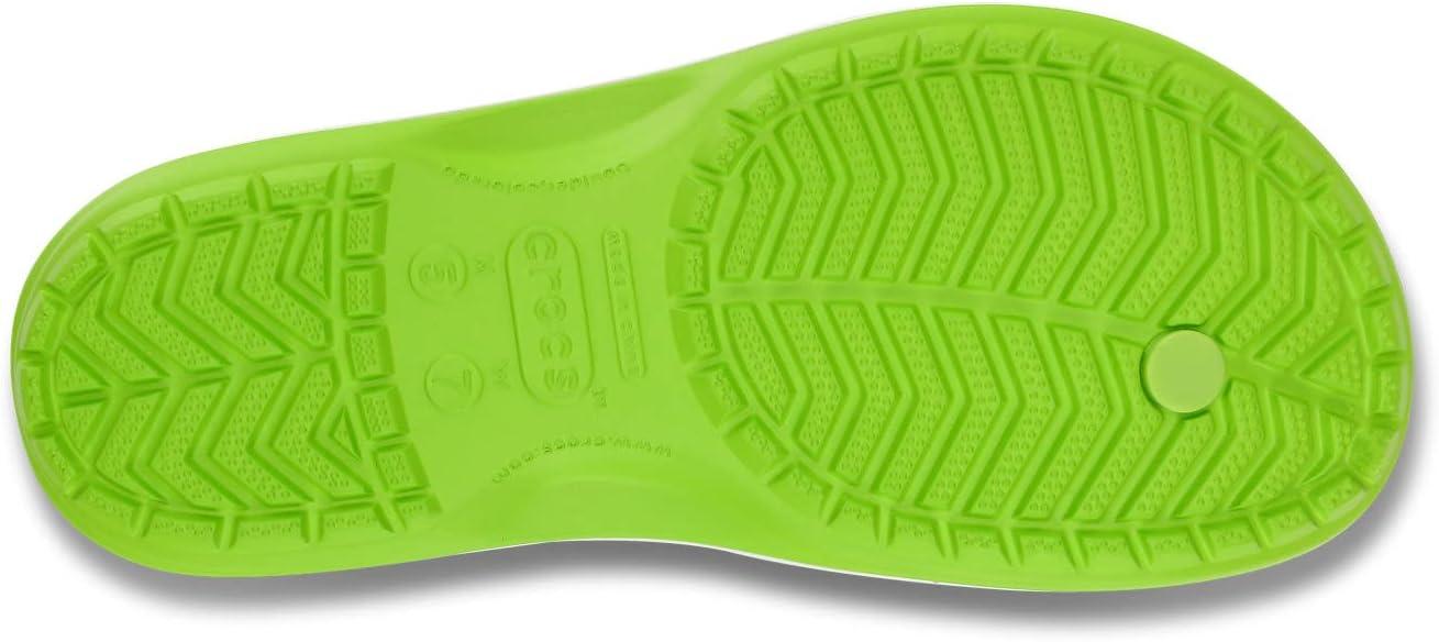 imageCrocs Unisex Adult Crocband Flip Flop SandalsGreen Volt Green White