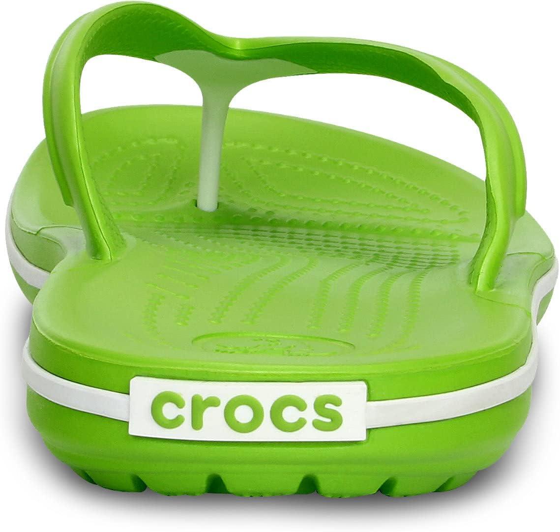 imageCrocs Unisex Adult Crocband Flip Flop SandalsGreen Volt Green White