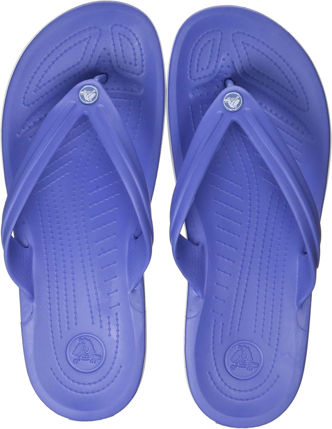 imageCrocs Unisex Adult Crocband Flip Flop SandalsLapis White