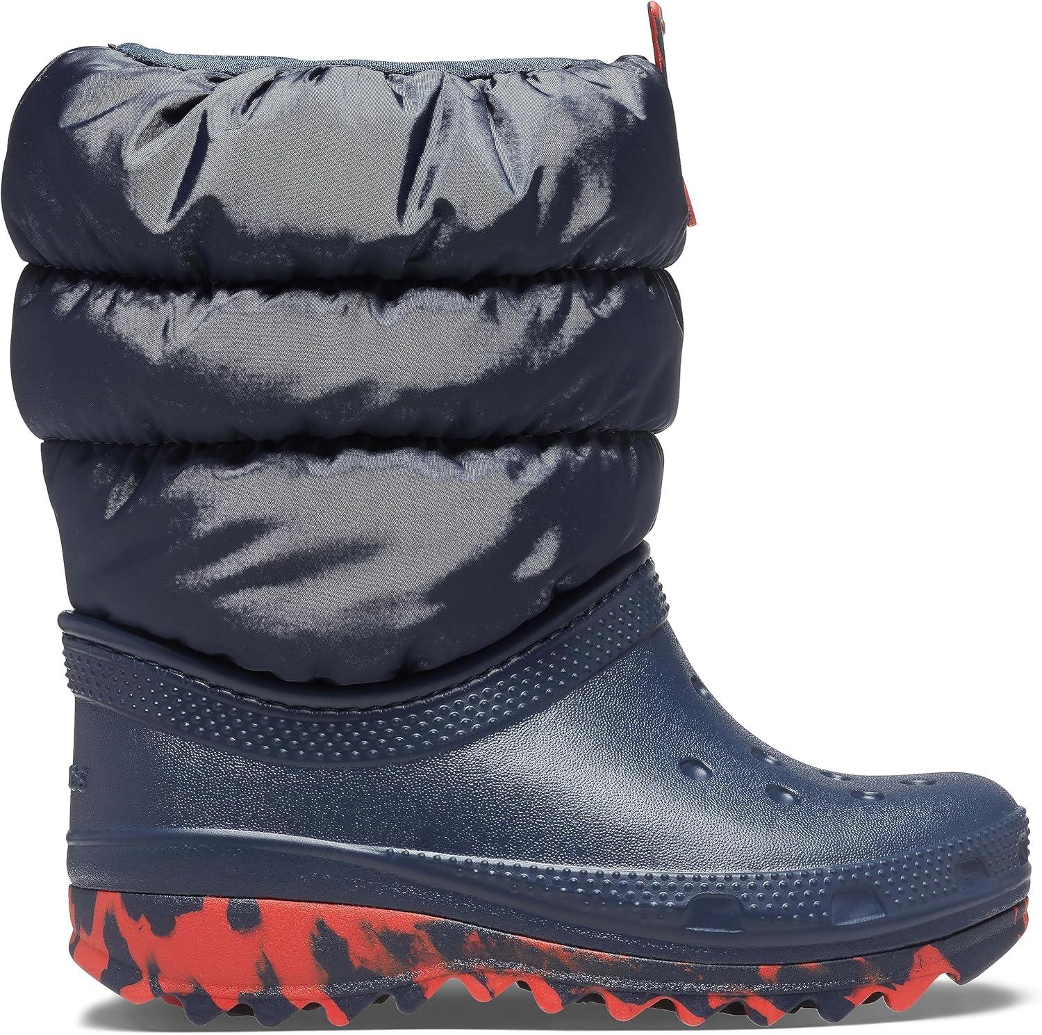 imageCrocs UnisexChild Classic Lined Neo Puff Boot SnowNavy