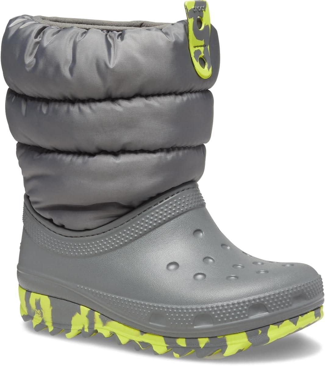 imageCrocs UnisexChild Classic Lined Neo Puff Boot SnowSlate Grey