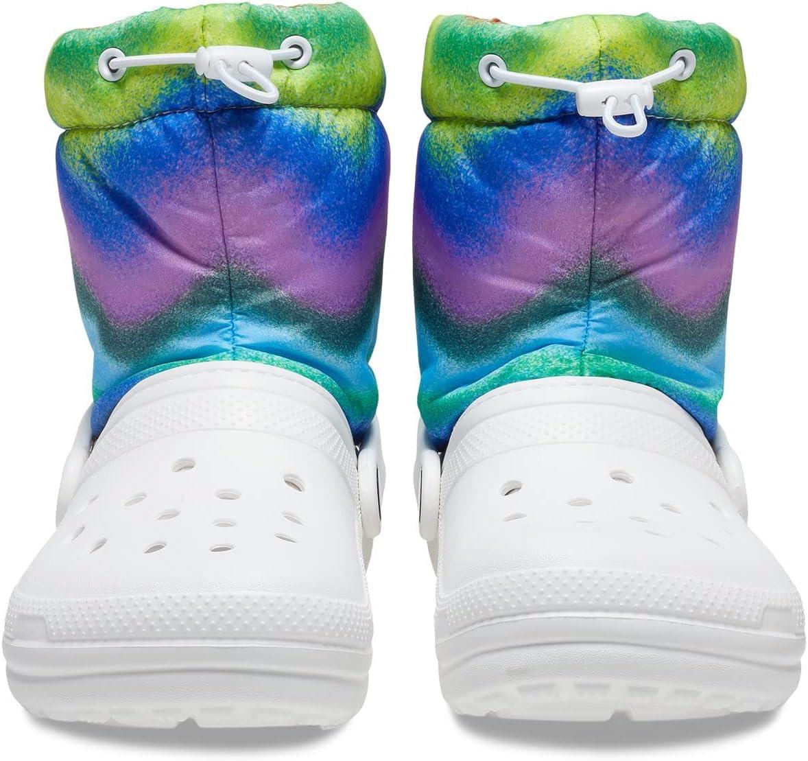 imageCrocs UnisexChild Classic Lined Neo Puff Boot SnowWhiteMulti Spray Dye