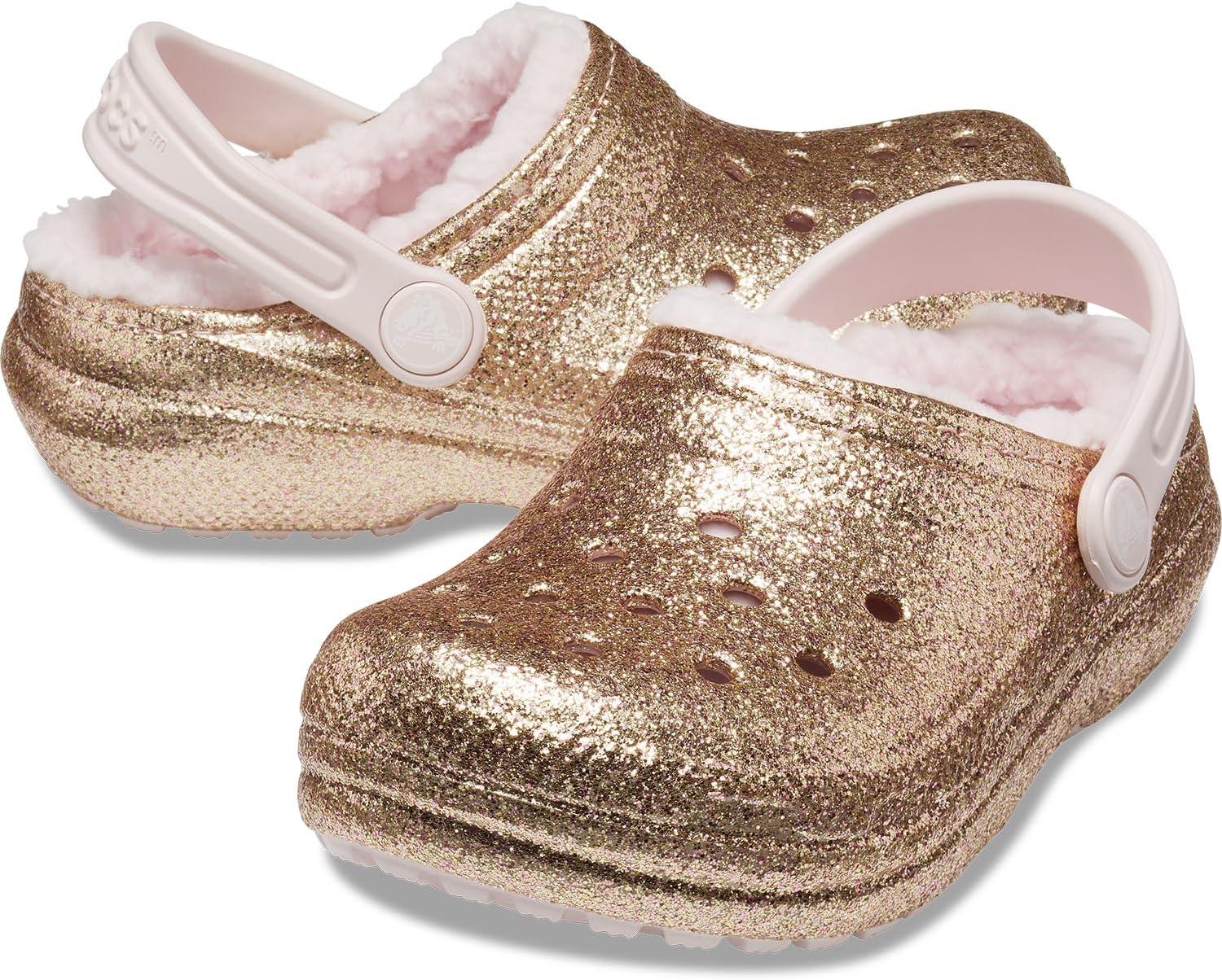 imageCrocs UnisexChild Classic Tie Dye Lined Clog  Kids SlippersGoldBarely Pink