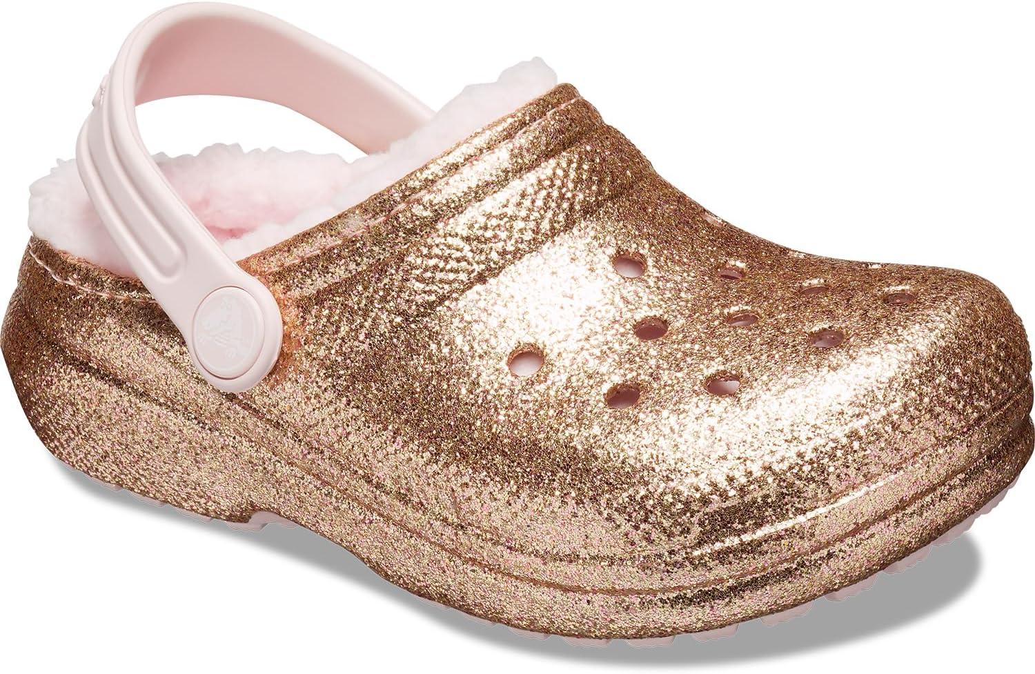 imageCrocs UnisexChild Classic Tie Dye Lined Clog  Kids SlippersGoldBarely Pink