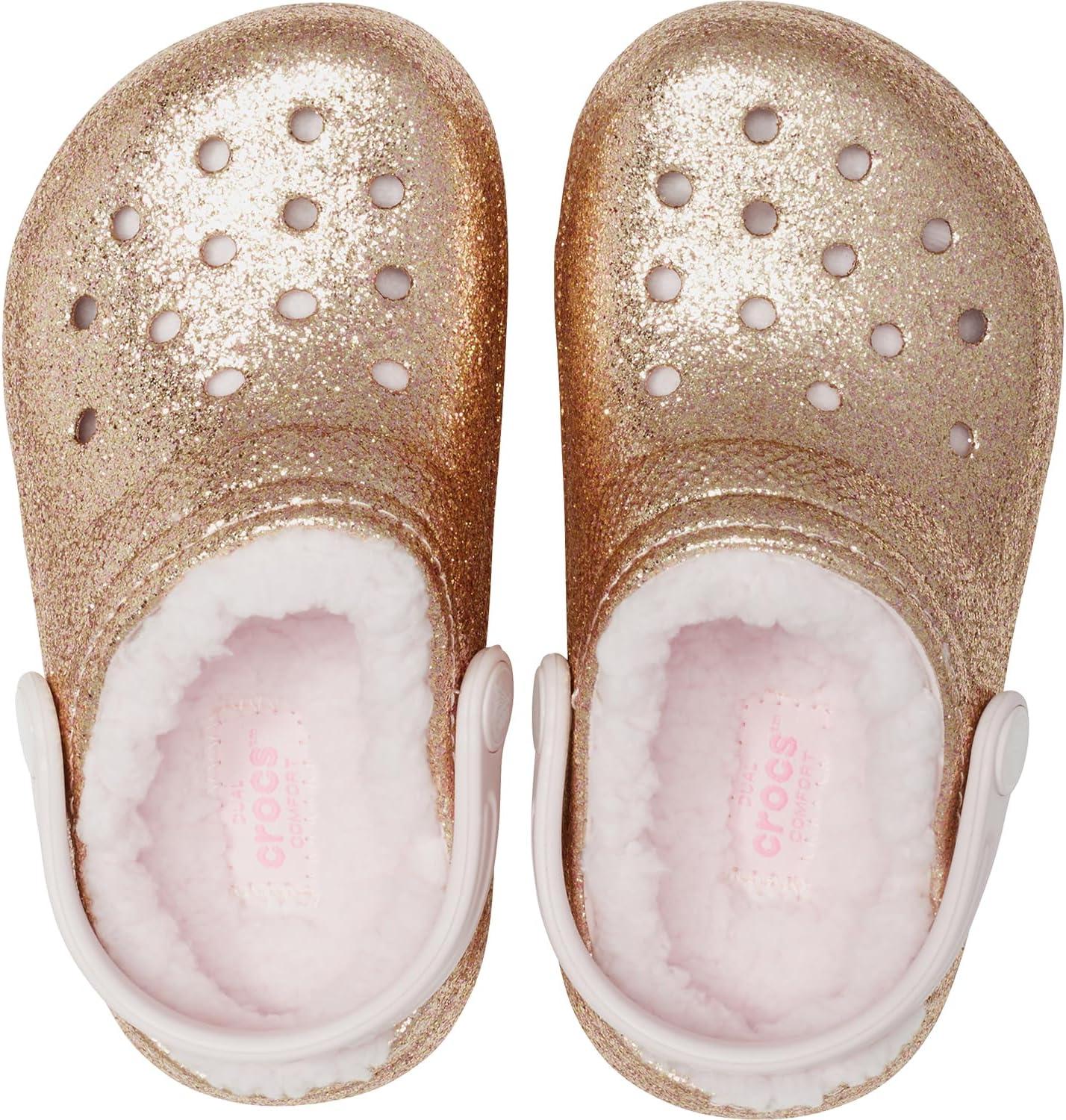 imageCrocs UnisexChild Classic Tie Dye Lined Clog  Kids SlippersGoldBarely Pink