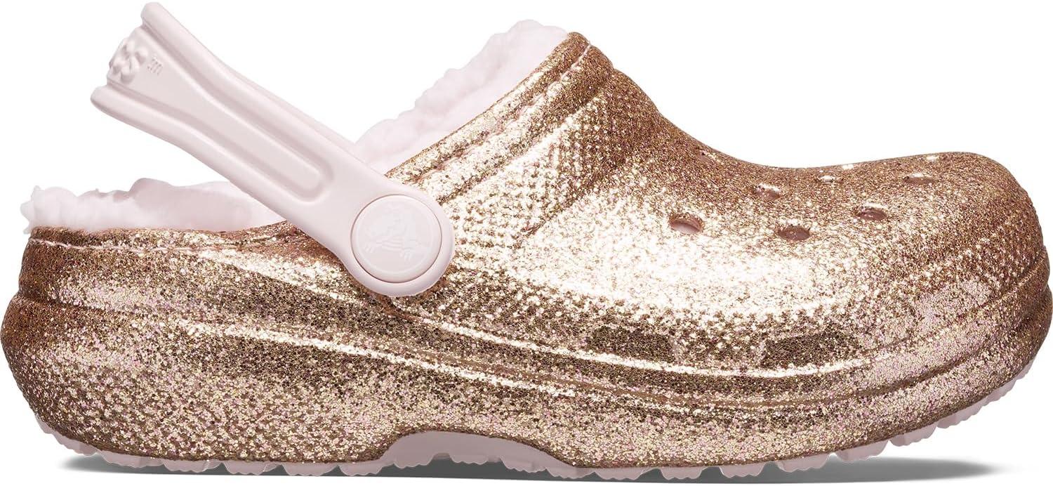 imageCrocs UnisexChild Classic Tie Dye Lined Clog  Kids SlippersGoldBarely Pink