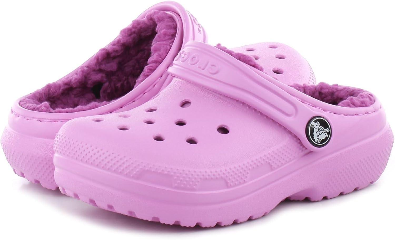 imageCrocs UnisexChild Classic Tie Dye Lined Clog  Kids SlippersTaffy Pink