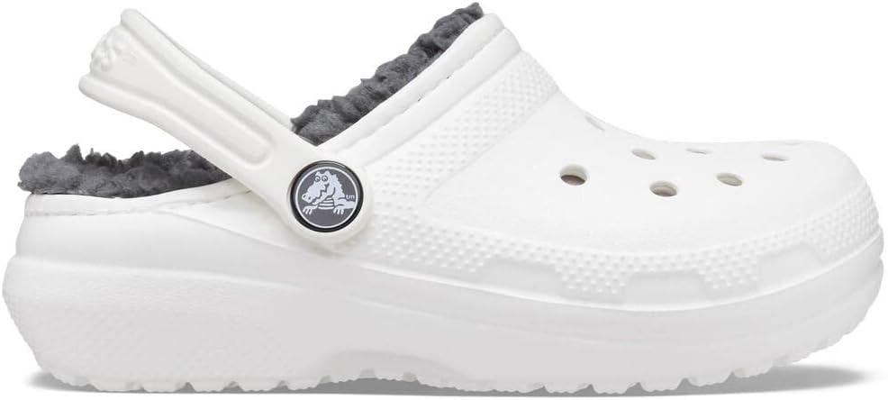 imageCrocs UnisexChild Classic Tie Dye Lined Clog  Kids SlippersWhiteGrey