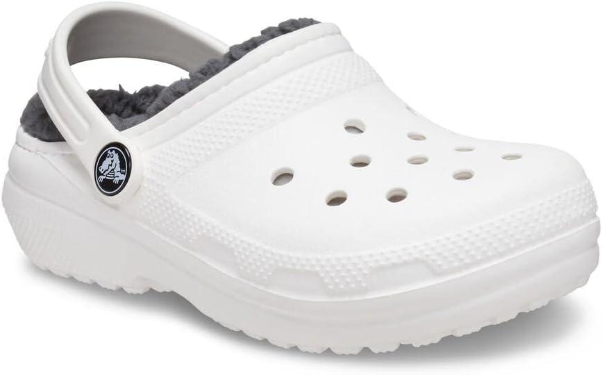 imageCrocs UnisexChild Classic Tie Dye Lined Clog  Kids SlippersWhiteGrey