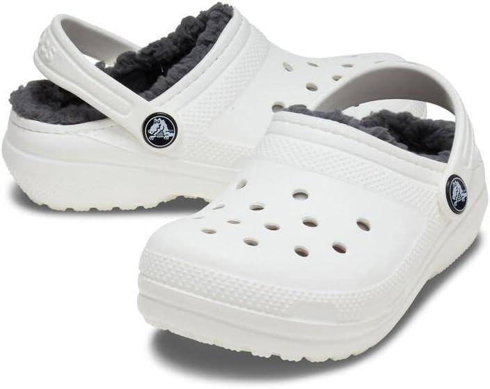 imageCrocs UnisexChild Classic Tie Dye Lined Clog  Kids SlippersWhiteGrey