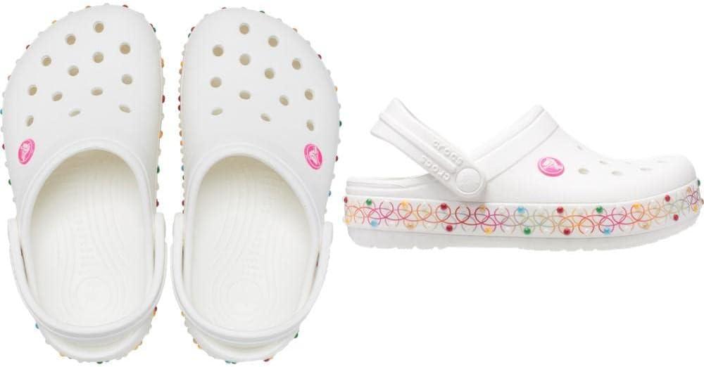 imageCrocs UnisexChild Crocband Rainbow Band ClogWhiteMulti