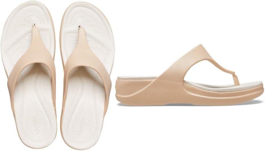 imageCrocs Womens Boca Wedge Flip Flop SandalChai
