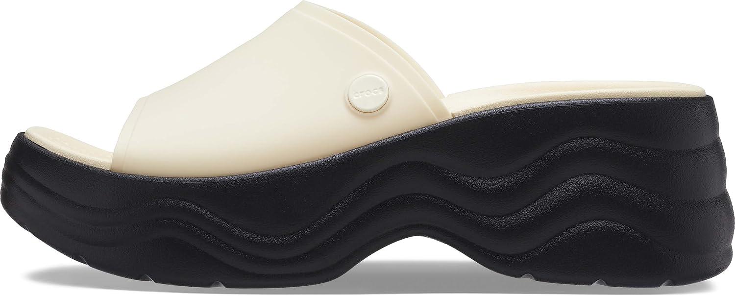 imageCrocs Womens Skyline Slides SandalVanillaBlack