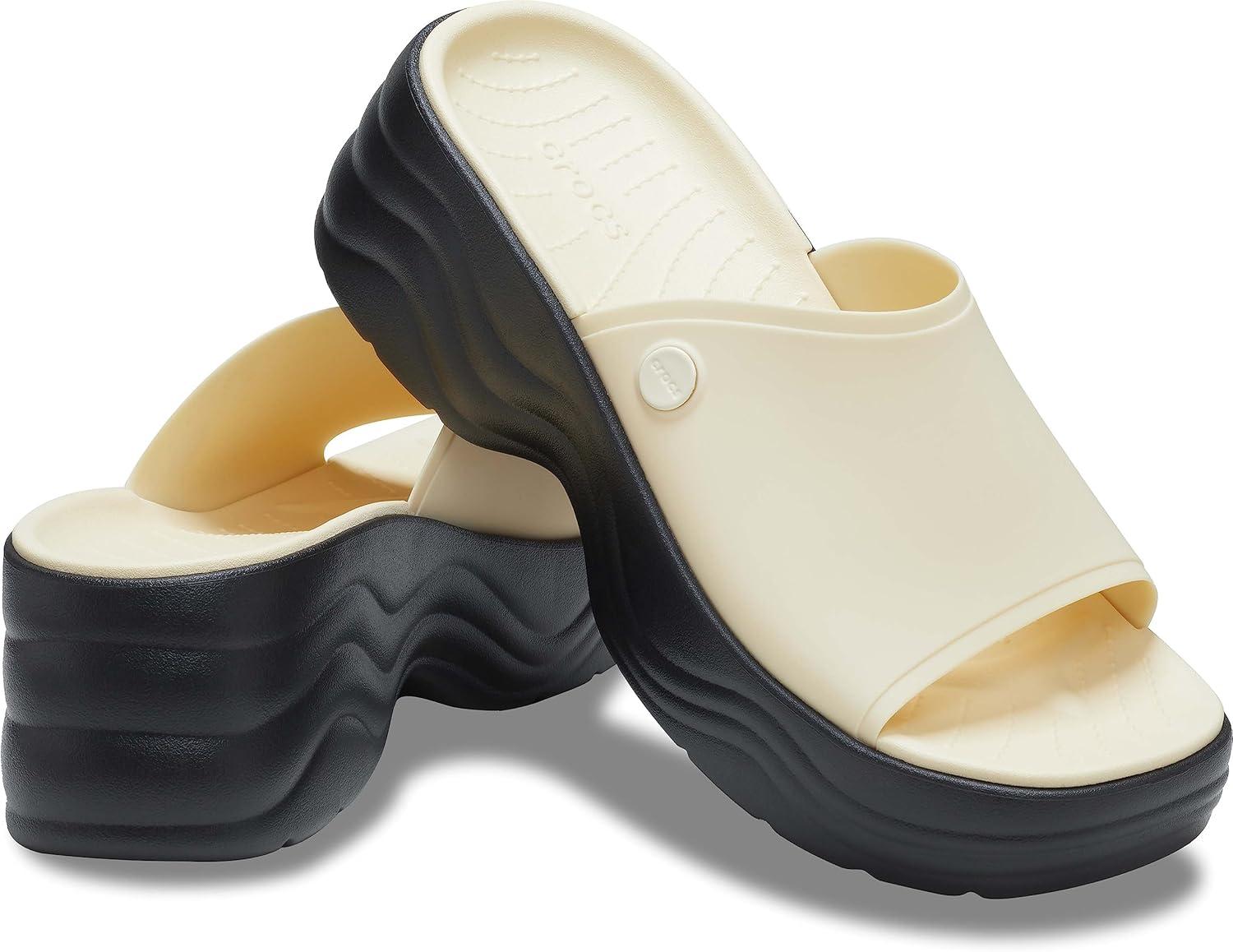 imageCrocs Womens Skyline Slides SandalVanillaBlack
