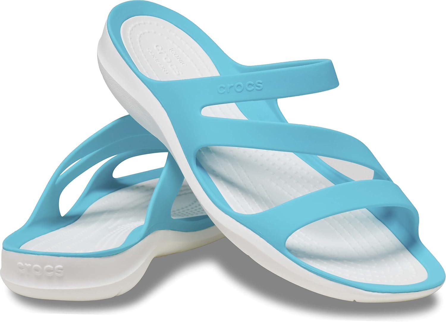 imageCrocs Womens Swiftwater SandalWhiteDigital Aqua