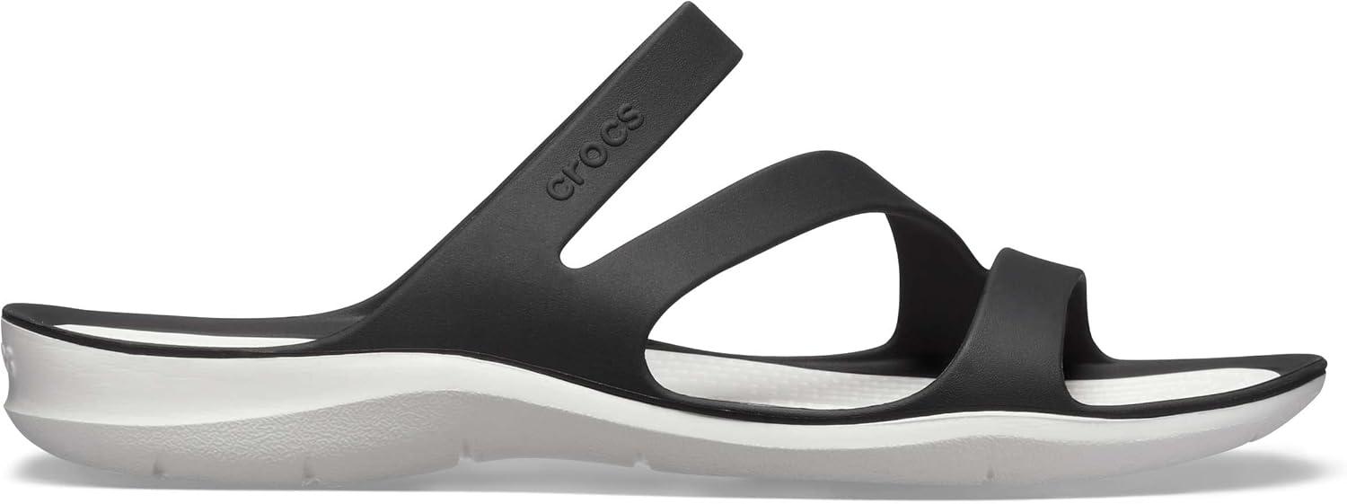 imageCrocs Womens Swiftwater Sandals SlideBlackWhite